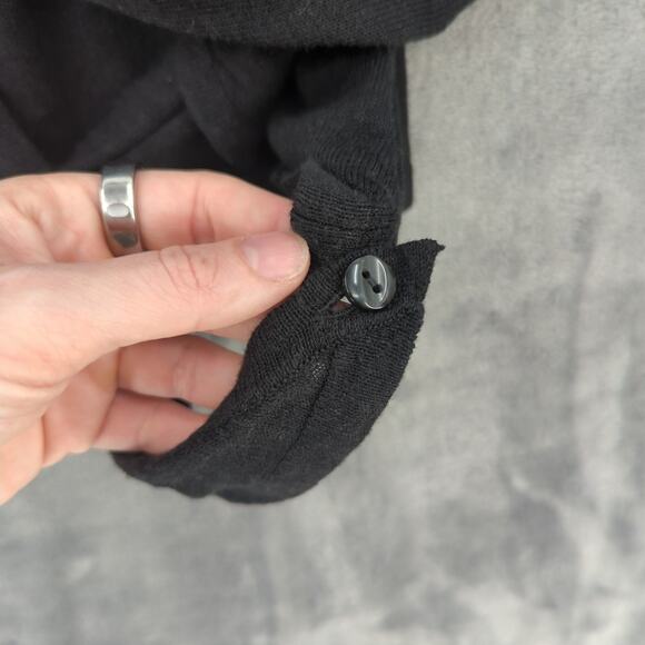 J Jill Sweater Womens XL Black Linen Drape Front Wrap Minimalist Travel Office - Picture 6 of 8